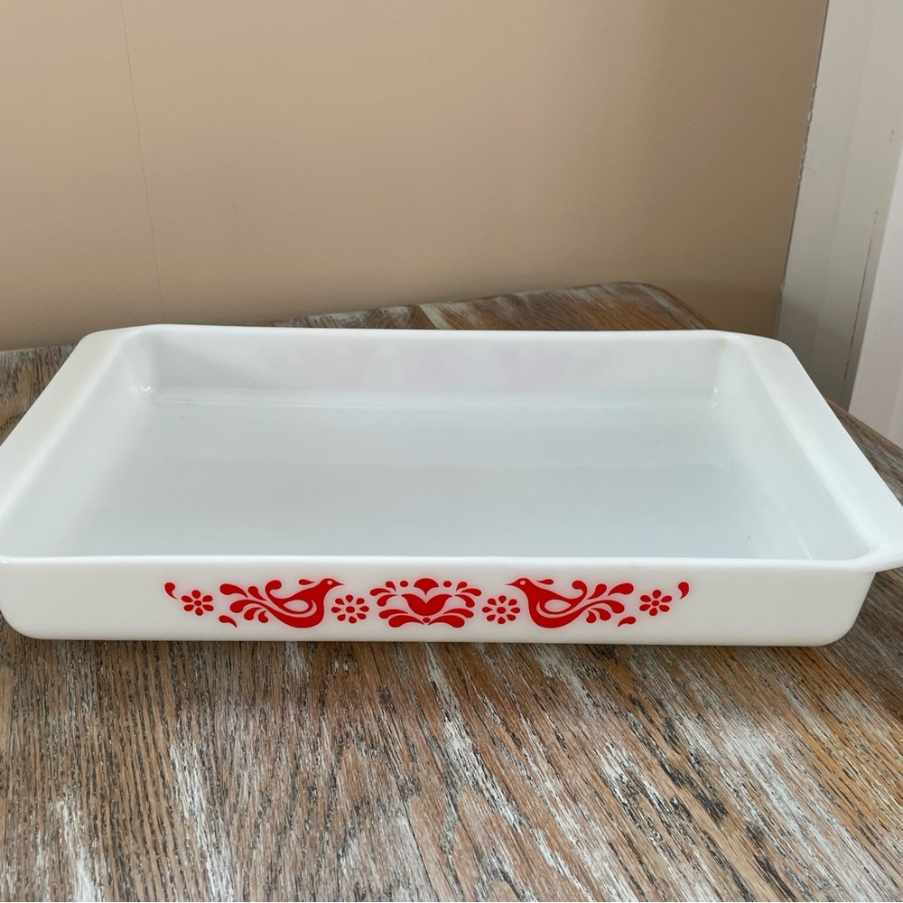 Vintage Pyrex Friendship Red Birds Lasagna Pan❤️ - Picture 6 of 16
